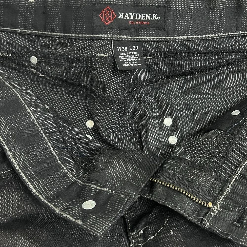 Kayden K California Plaid Jeans Skinny‎ Checker Men 36x30 Excellent Condition